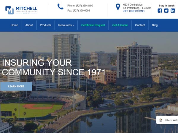 Mitchell Insurance Landing Page